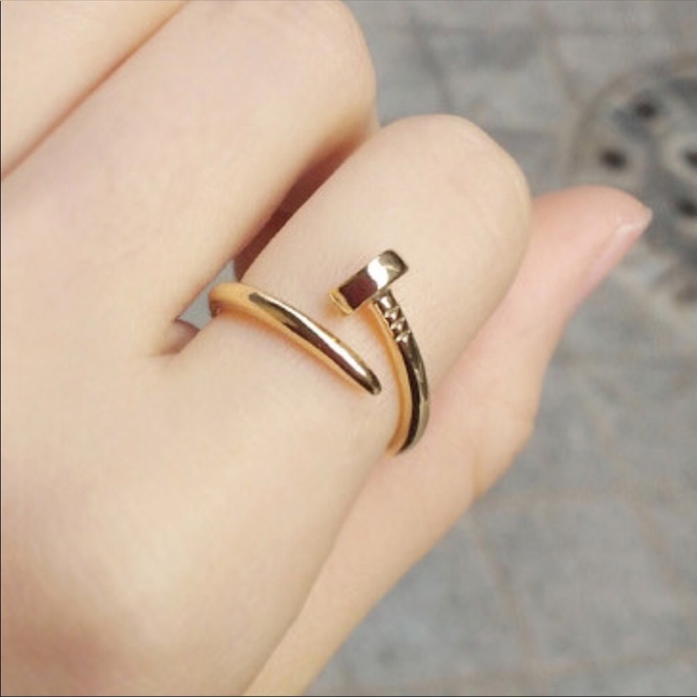 Gold Nail Ring (K17) - Picture 2 of 9